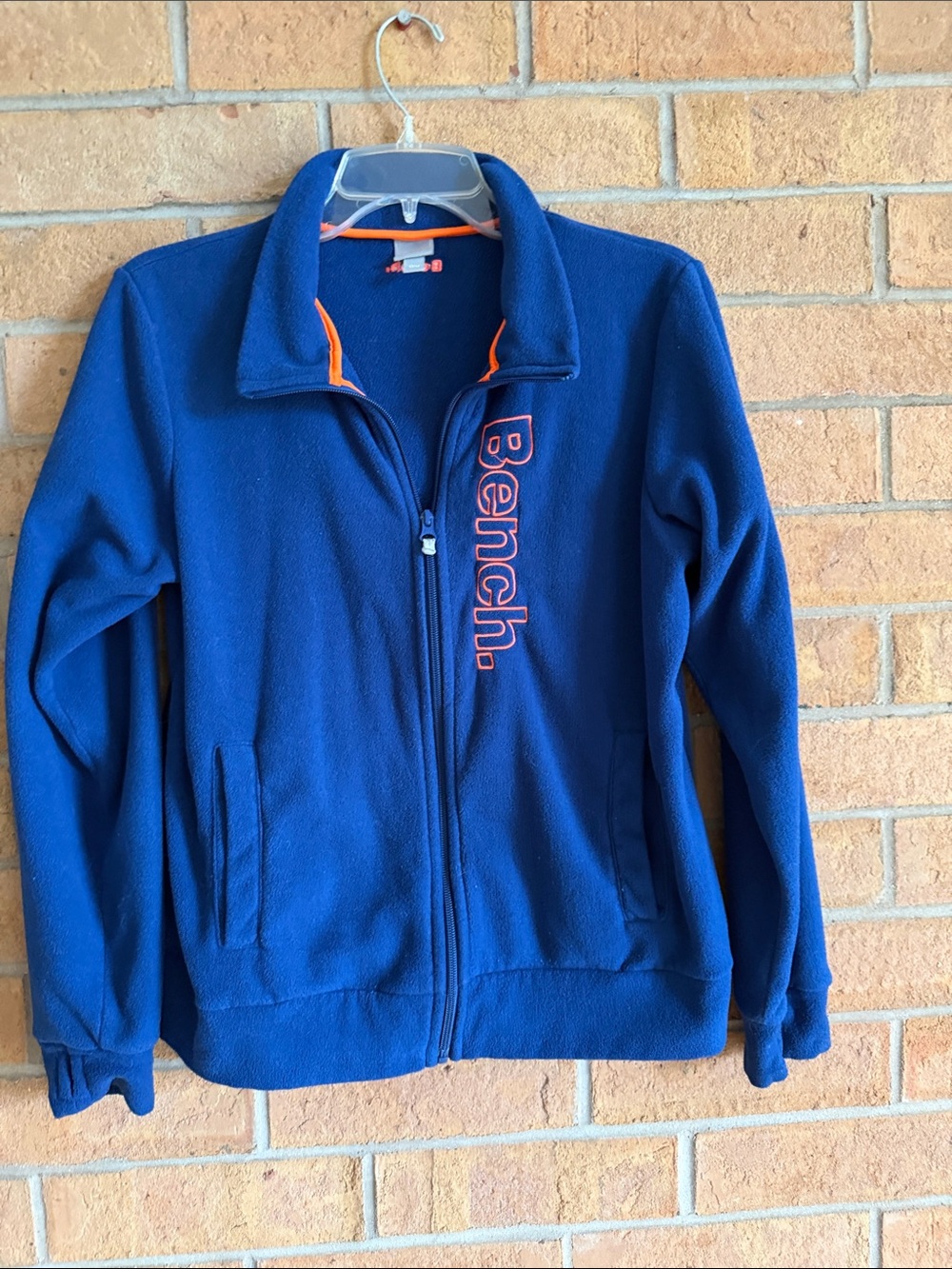 Bench Blue Fleece Jacket with Orange Accents